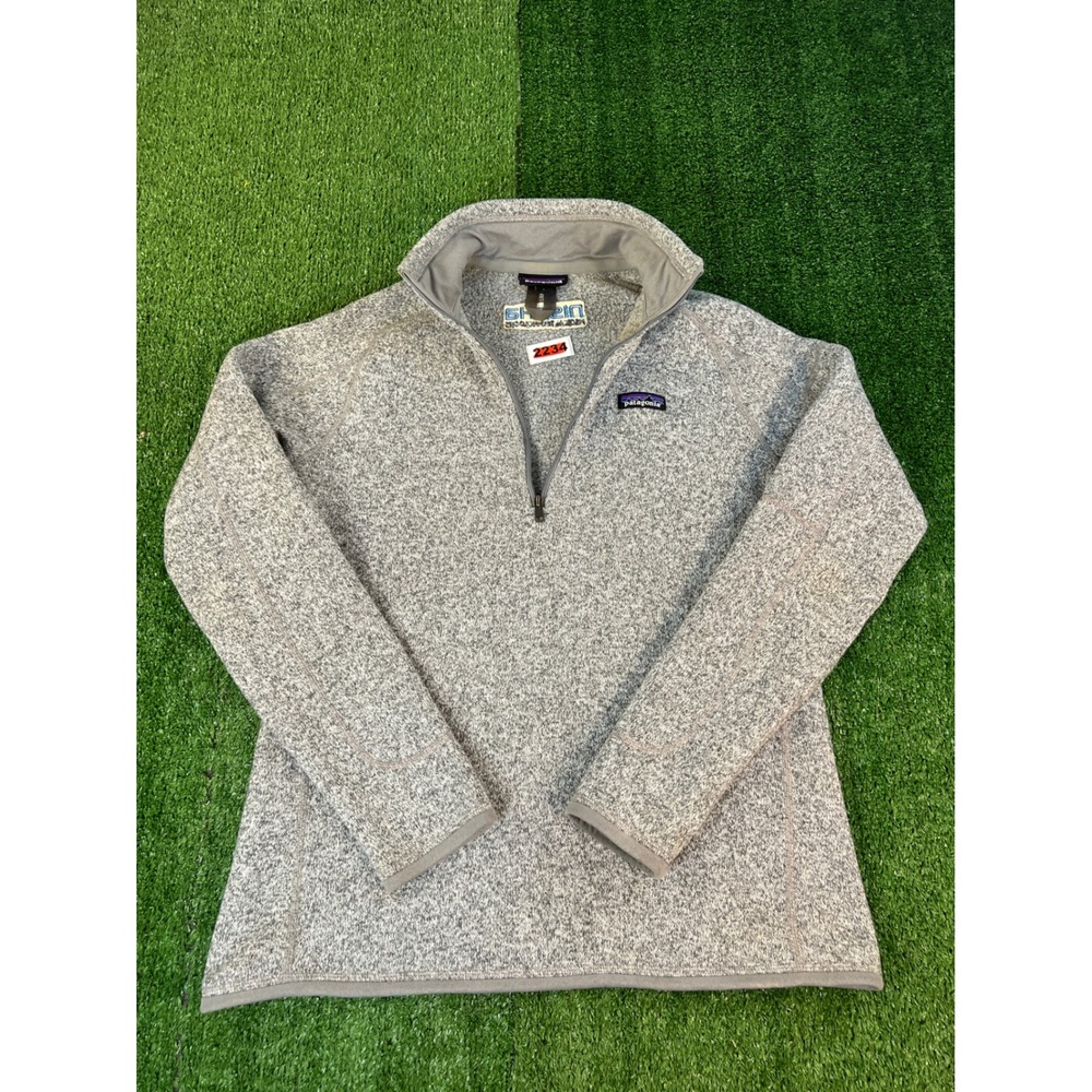 Patagonia Womens Better Sweater 1/4 Zip Fleece Pullover Grey Heather Large